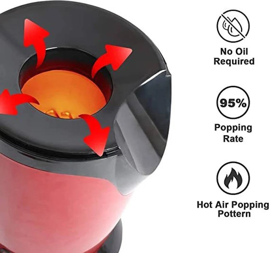 Hot Air Popcorn Maker Machine – Healthy Oil-Free Popcorn Popper