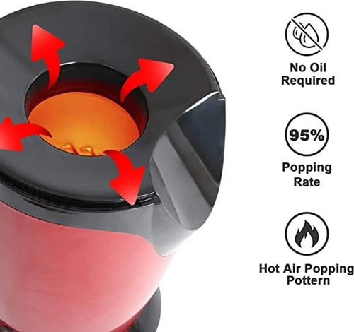 Hot Air Popcorn Maker Machine – Healthy Oil-Free Popcorn Popper