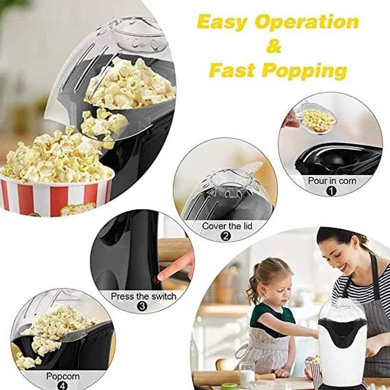 Hot Air Popcorn Maker Machine – Healthy Oil-Free Popcorn Popper