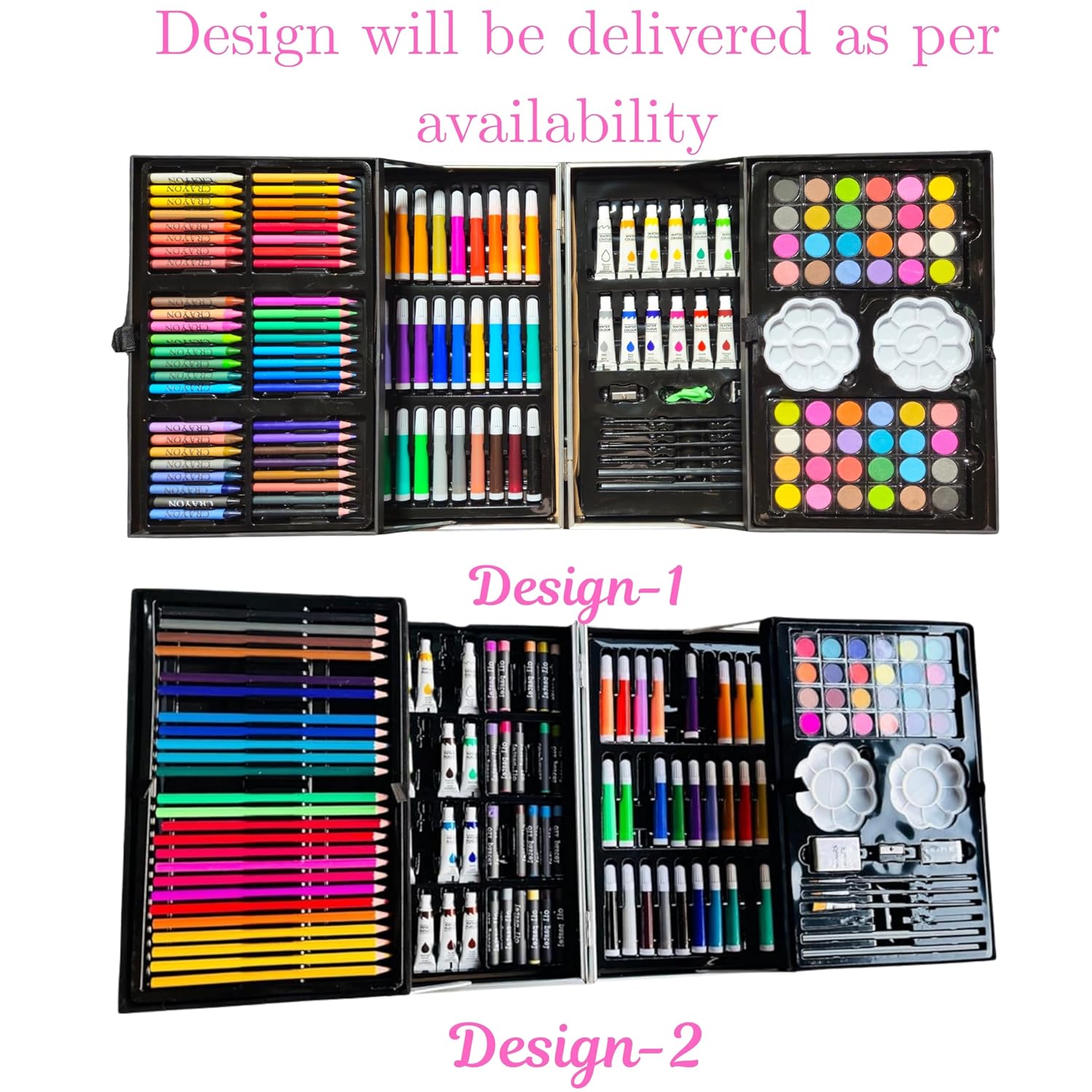 Kitchen Bloom Art Set for Kids – 145 Piece Coloring & Drawing Kit Suitcase with Colour Pencils, Oil Pastels, Paint Brushes & Unicorn Design