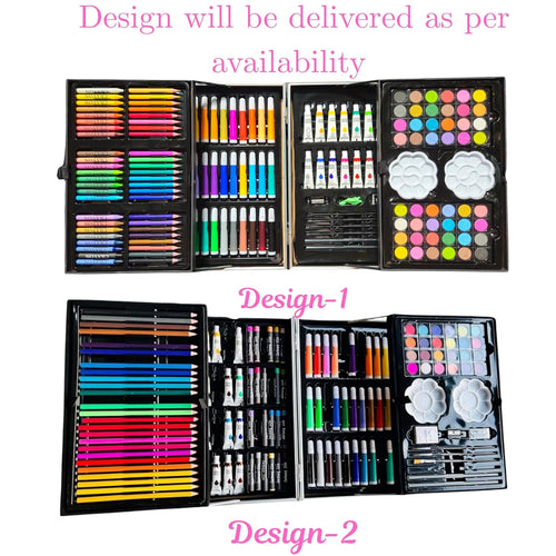 Kitchen Bloom Art Set for Kids – 145 Piece Coloring & Drawing Kit Suitcase with Colour Pencils, Oil Pastels, Paint Brushes & Unicorn Design